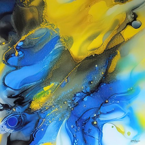 painting van alcohol ink en acryl