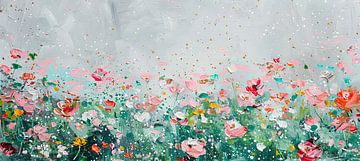 Bloemen 242 | Bloemenveld Impressionisme van De Mooiste Kunst