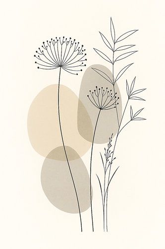 Pusteblumen und stilisierte Steine von Claudia Gründler