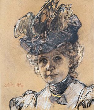 Leo Putz - Portret van Gertraud Luberich (1899) van Peter Balan