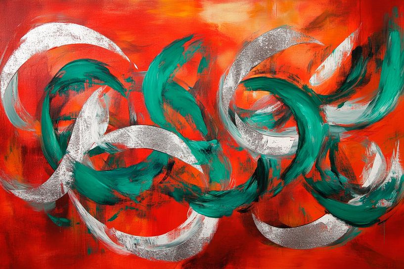 Farbige dynamische Wellenelemente von Poster Art Shop