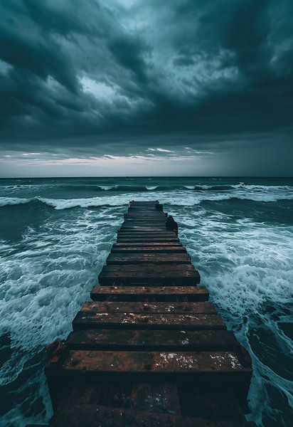 Strandspaziergang im Sturm von fernlichtsicht