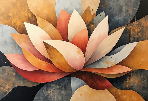 Modern painting with lotus.