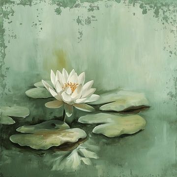 Modern impressionism water lily by Mel Digital Art
