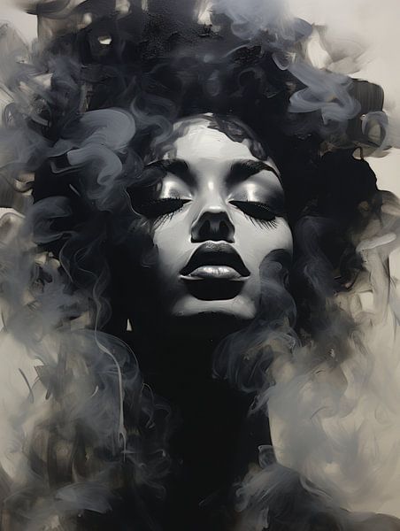 Monochrome Reverie - Portrait in Shadow and Light by Eva Lee