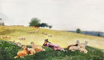 Shepherdess of Houghton Farm (1878) by Winslow Homer. van Studio POPPY
