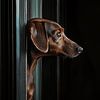 Curious Dachshund by Karina Brouwer
