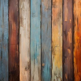 Kleurrijke houten planken V4 van drdigitaldesign