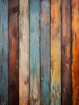 Kleurrijke houten planken V4 van drdigitaldesign
