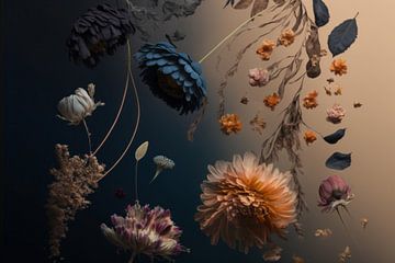 Contemporary "floating flowers" van Carla Van Iersel