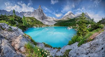 Lago di Sorapis bergmeer in de Dolomieten van Voss Fine Art Fotografie