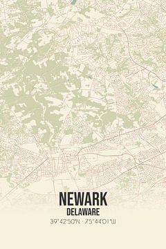 Alte Karte von Newark (Delaware), USA. von Rezona