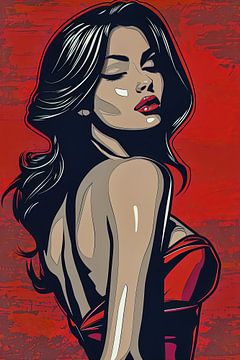 vrouwelijk portret pop-art van Egon Zitter