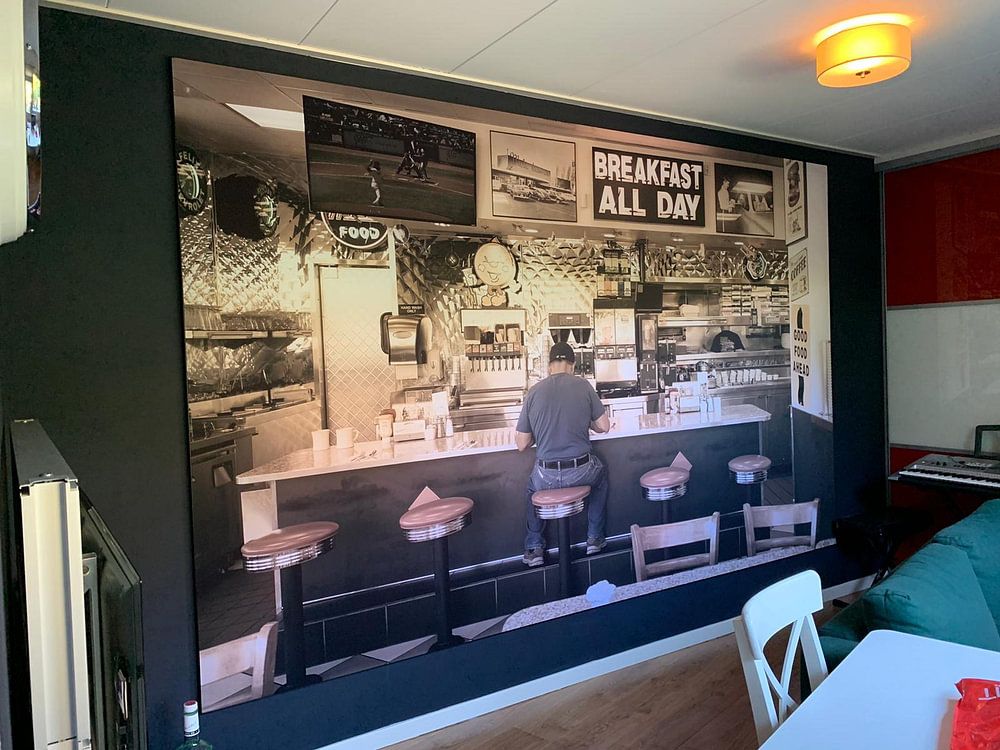 Retro- Art des amerikanischen Restaurants von Inge van den Brande