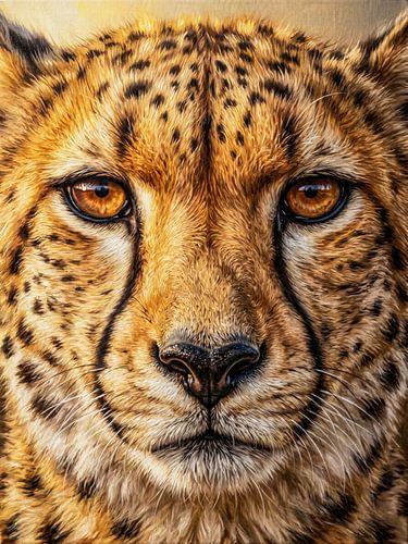 Amber Gaze – Cheetah Portrait in Warm Earth Tones