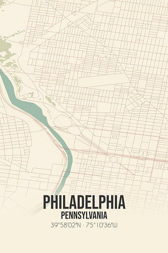 Alte Karte von Philadelphia (Pennsylvania), USA.