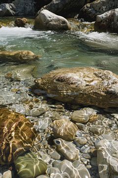 Clear water and smooth stones by Poster Art Shop