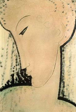 Amedeo Modigliani,Vrouwelijk hoofd door Amedeo Modigliani