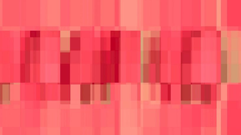 Zonsopgang in Tokio, moderne abstractie in roze-oranje van FRESH Fine Art