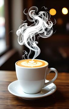 hot cup of cappuccino by Egon Zitter