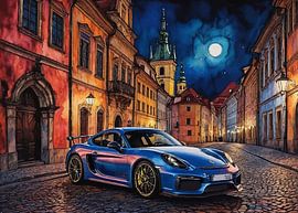 La Porsche Cayman GT4 bleu foncé 2