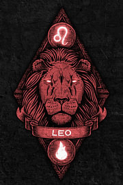 Illustration du signe du zodiaque du Lion sur John Dan