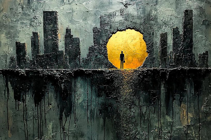 Silhouet in gouden zonlicht van Imperial Art House