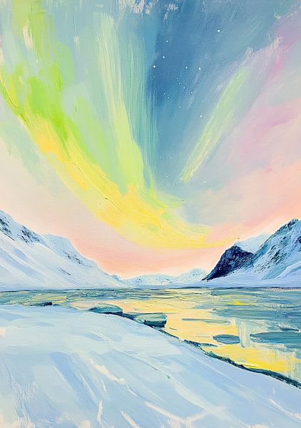 Northern Lights Winter Snow by Niklas Maximilian