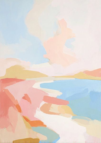 Paysage pastel au bord de la mer - style Matisse par Niklas Maximilian