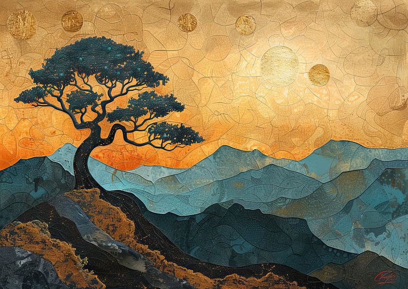 Serene Horizon Escape von Abstraktes Gemälde