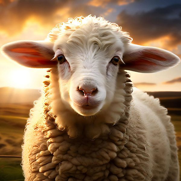 Close up of a young sheep by Bella Luna Fotografie