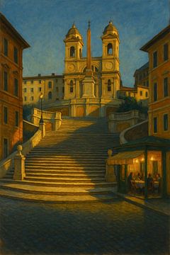 Spanish Steps at Dusk – Light and Shadow in Eternal Rome