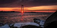 Emmerich Rijnbrug bij zonsondergang