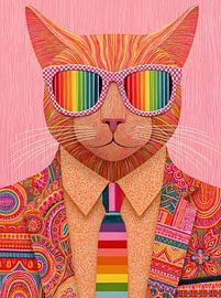 Un chat coloré et élégant sur Imagine