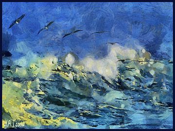 De ziel van de storm op zee van Exceptional Art by Humphrey Isselt