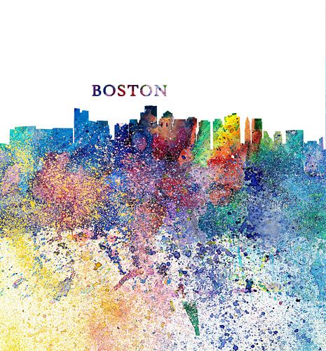 Silhouette impressionniste de Boston Massachusetts Skyline