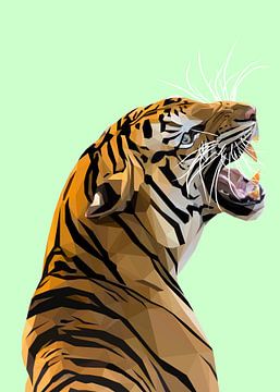 Tiger in Low Poly Illustration von Yoga Art 15