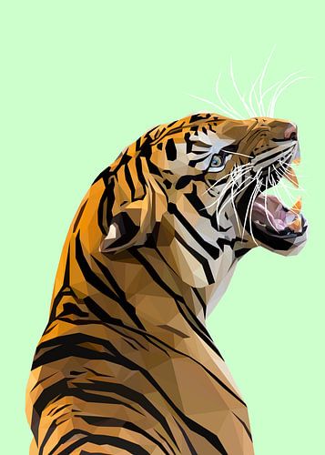 Tijger in Lage Poly Illustratie