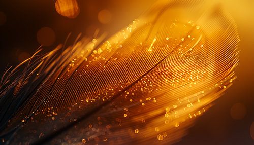 Gouden veer closeup panorama