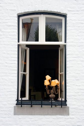 Open window with lamps