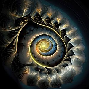 Fractal met oplichtende lijnen van Leo Luijten