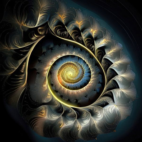 Fractal with illuminating lines by Leo Luijten