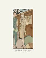 Le depart et l'adieu | The farewell, the tears and the love | Vintage Art Deco Fashion print