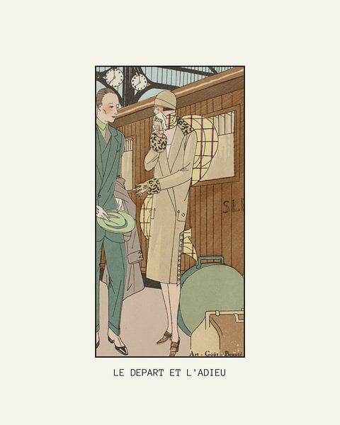 Le depart et l'adieu | The farewell, the tears and the love | Vintage Art Deco Fashion print by NOONY