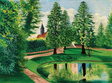 Moïse Kisling - Het park en de vijver van het kasteel van Gressy (1949) van Peter Balan