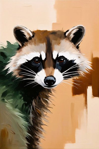 Abstracte wasbeer olieverf kunst van Art & Soul Creations