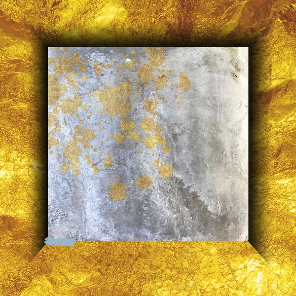 Marmer vierkant op goud van Dray van Beeck
