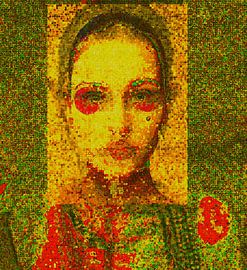 XERAYA : Décoration murale abstraite avec portrait rétro en pixels
