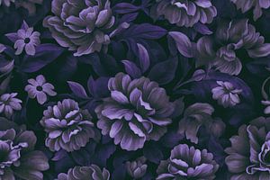 Velveteen Purple Moody Flower Luxury Opulence
