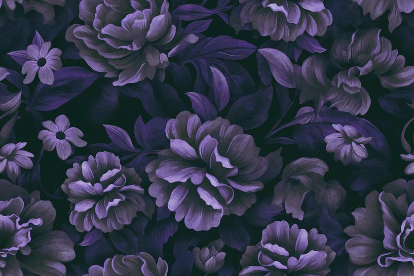 Velveteen Purple Moody Flower Luxury Opulence by Andrea Haase